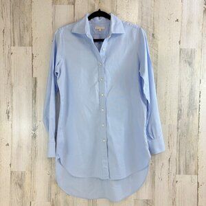 Ann Mashburn Shirt Sz M Director Button Down Shirt Blue Oxford